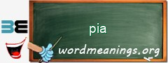 WordMeaning blackboard for pia